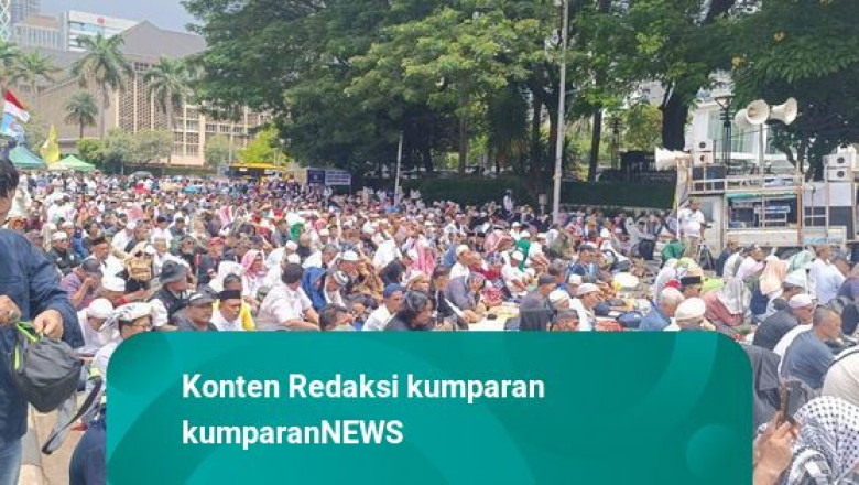 Massa Demo di Patung Kuda Tolak Kecurangan Pemilu, Din Syamsuddin Hadir