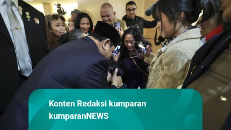 Para Pelajar RI Sambut Prabowo di AS: Kita Semua di Sini Support Selalu