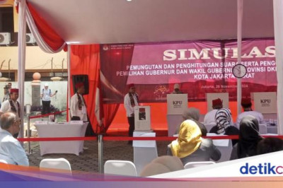 Polisi-KPU Jakbar Gelar SimulasiPemungutan Suara Pilkada Jakarta